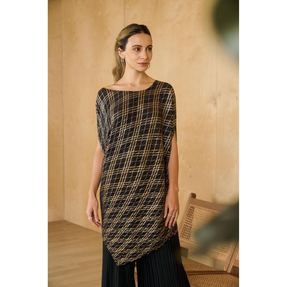 Pleats by Aruni Black Top with Pant (Set of 2)