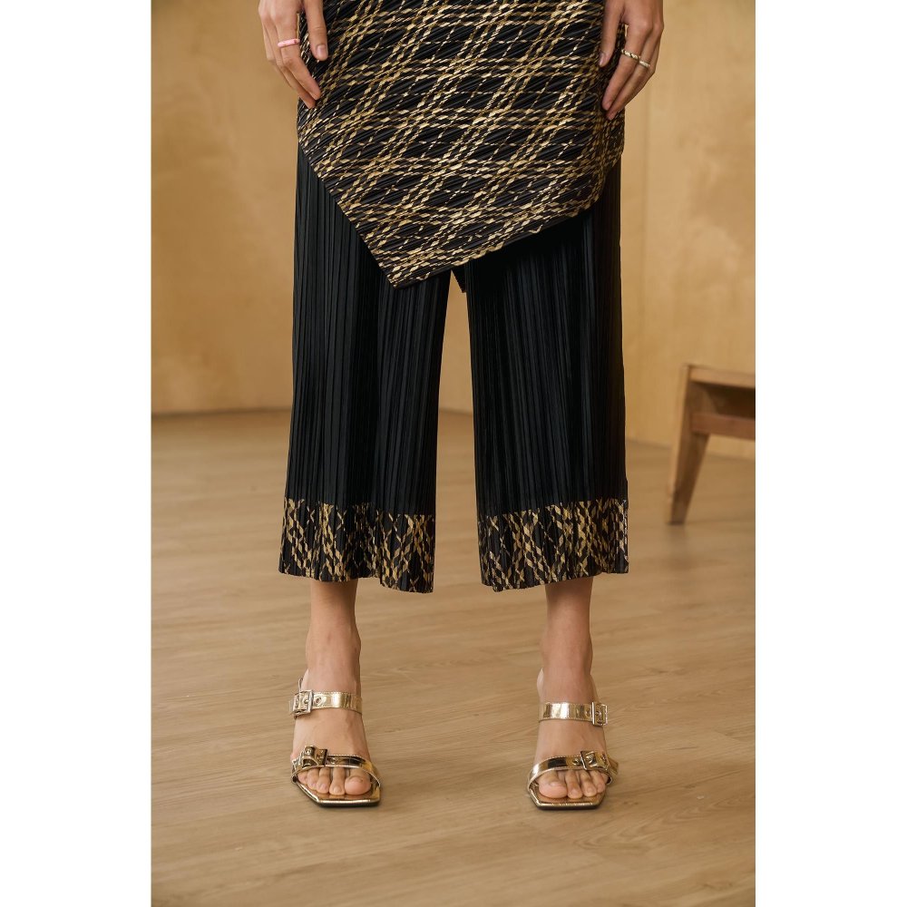 Pleats by Aruni Black Top with Pant (Set of 2)