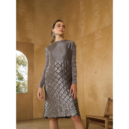 Pleats by Aruni Grey Mermaid Textured Dress