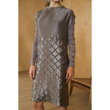 Pleats by Aruni Grey Mermaid Textured Dress