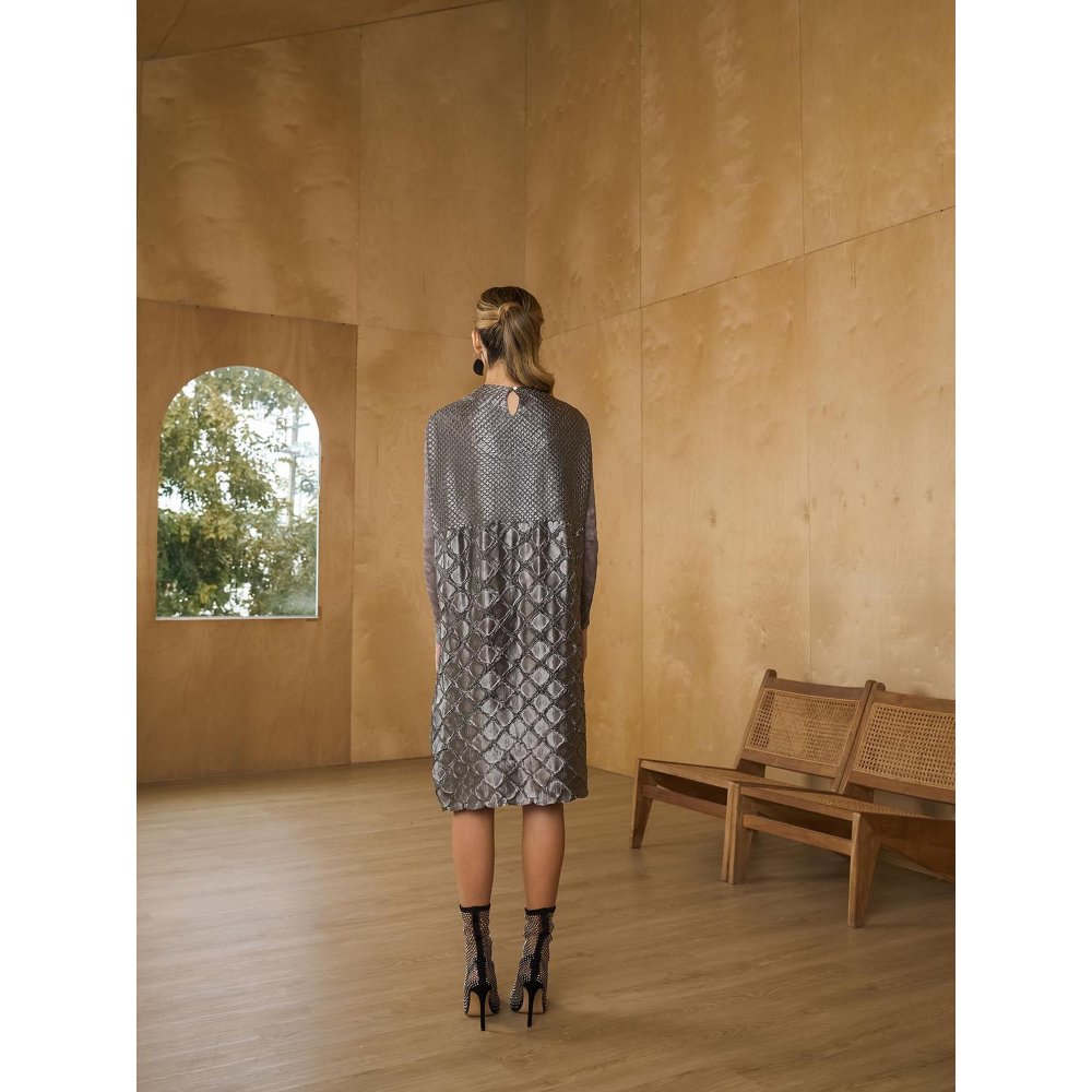 Pleats by Aruni Grey Mermaid Textured Dress
