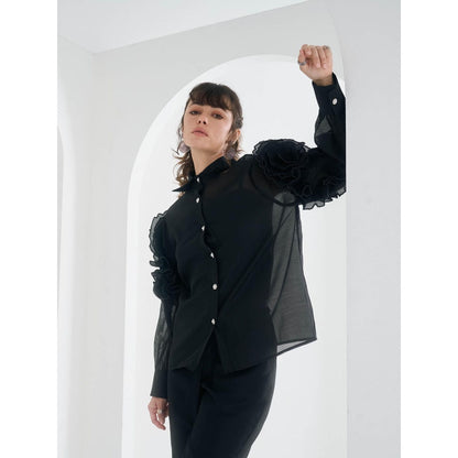 Pleats by Aruni Black Lynna Shirt