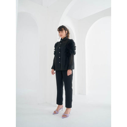 Pleats by Aruni Black Lynna Shirt