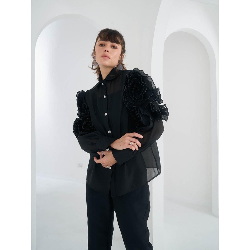 Pleats by Aruni Black Lynna Shirt