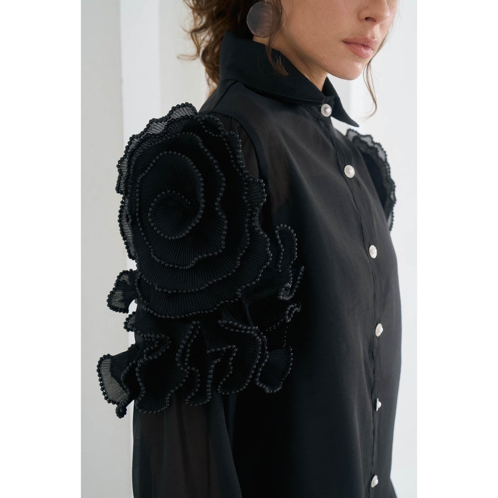 Pleats by Aruni Black Lynna Shirt