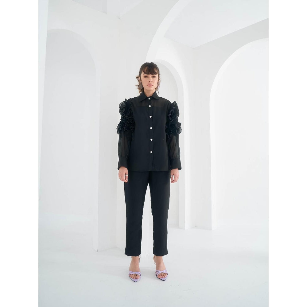 Pleats by Aruni Black Lynna Shirt