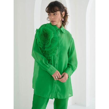 Pleats by Aruni Green Yasmin Shirt