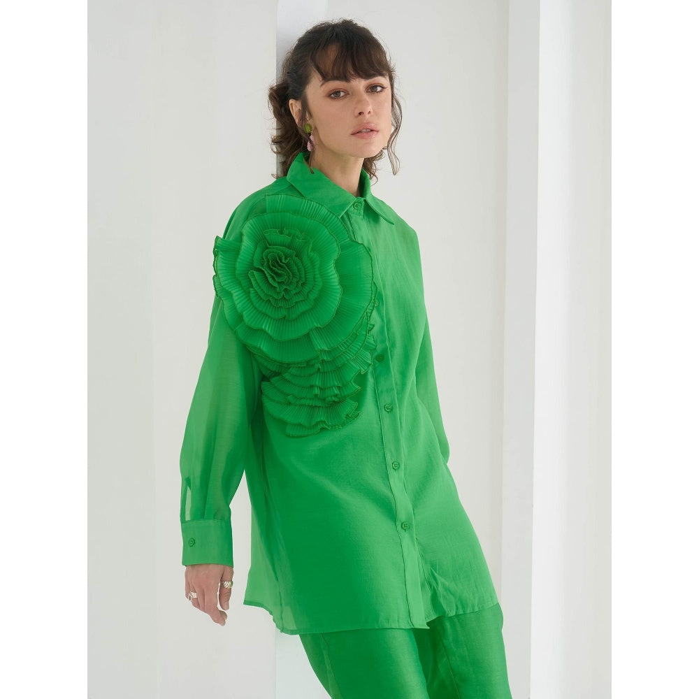 Pleats by Aruni Green Yasmin Shirt