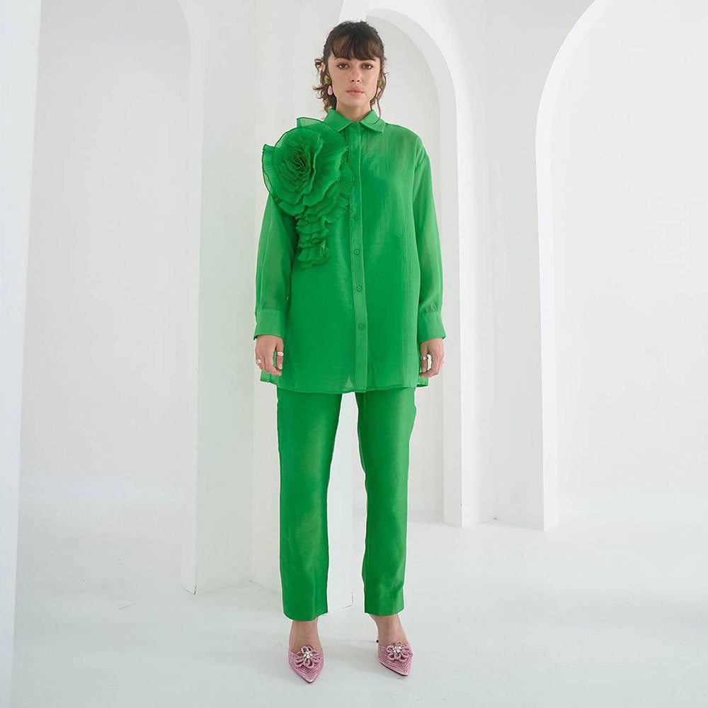 Pleats by Aruni Green Yasmin Shirt