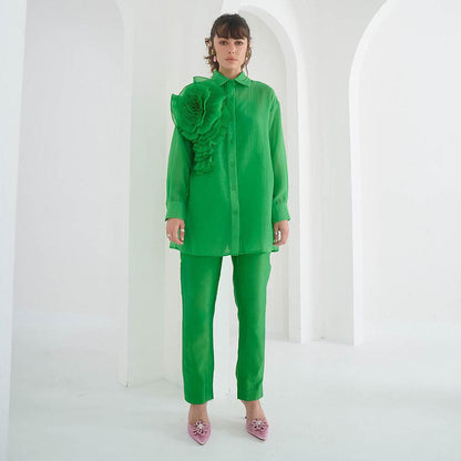 Pleats by Aruni Green Yasmin Shirt