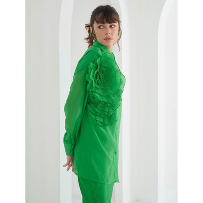 Pleats by Aruni Green Yasmin Shirt