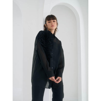 Pleats by Aruni Black Yasmin Shirt