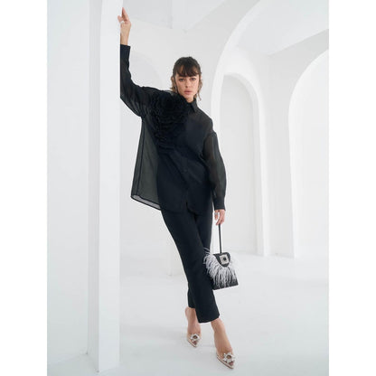 Pleats by Aruni Black Yasmin Shirt