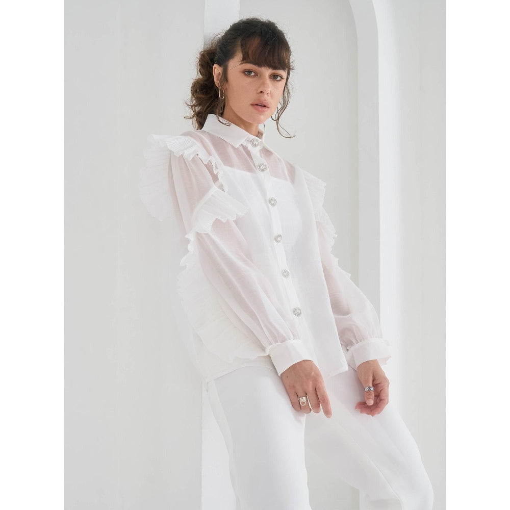 Pleats by Aruni White Matie Shirt