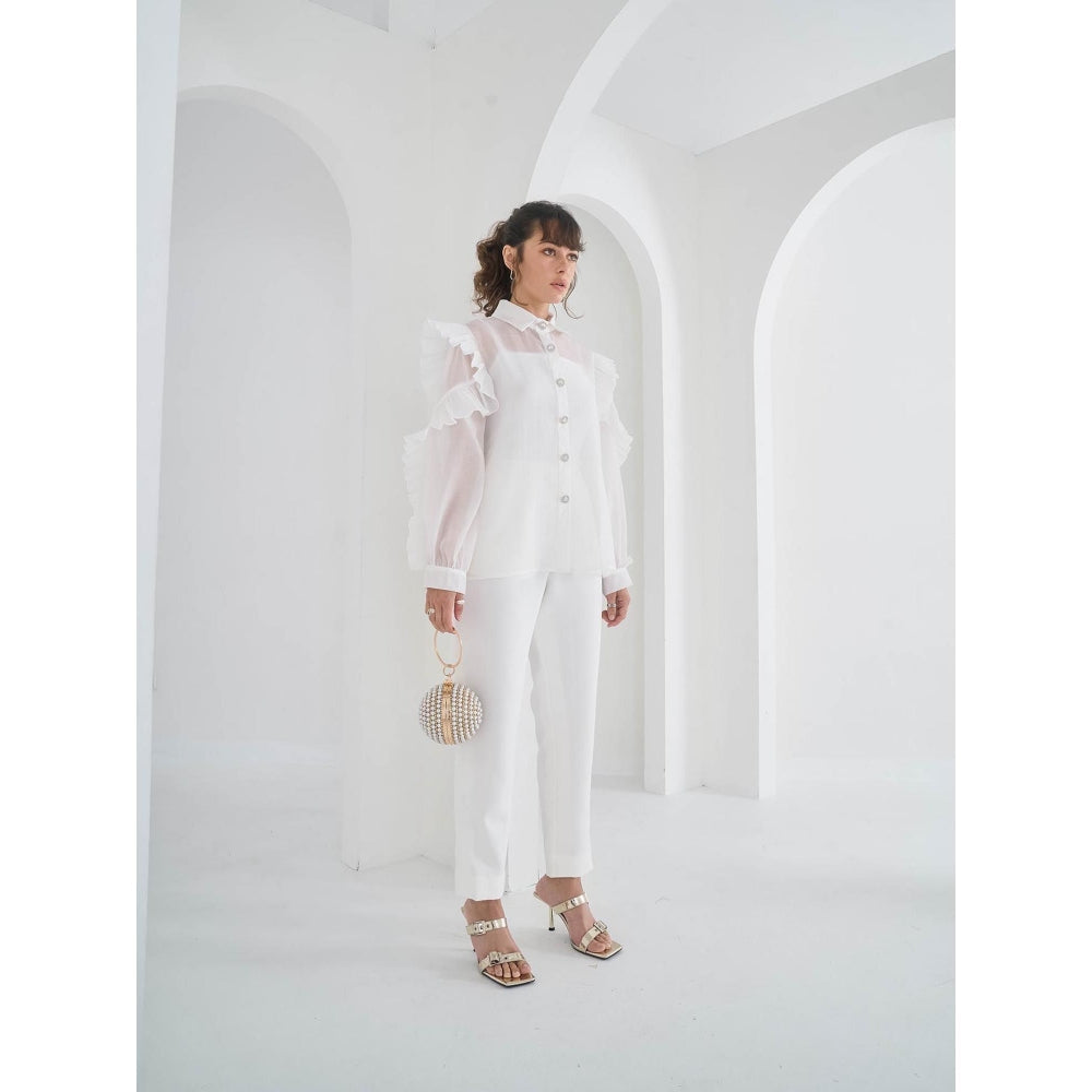 Pleats by Aruni White Matie Shirt