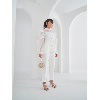 Pleats by Aruni White Matie Shirt