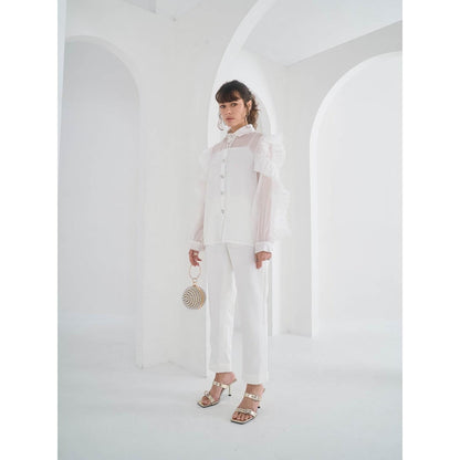 Pleats by Aruni White Matie Shirt