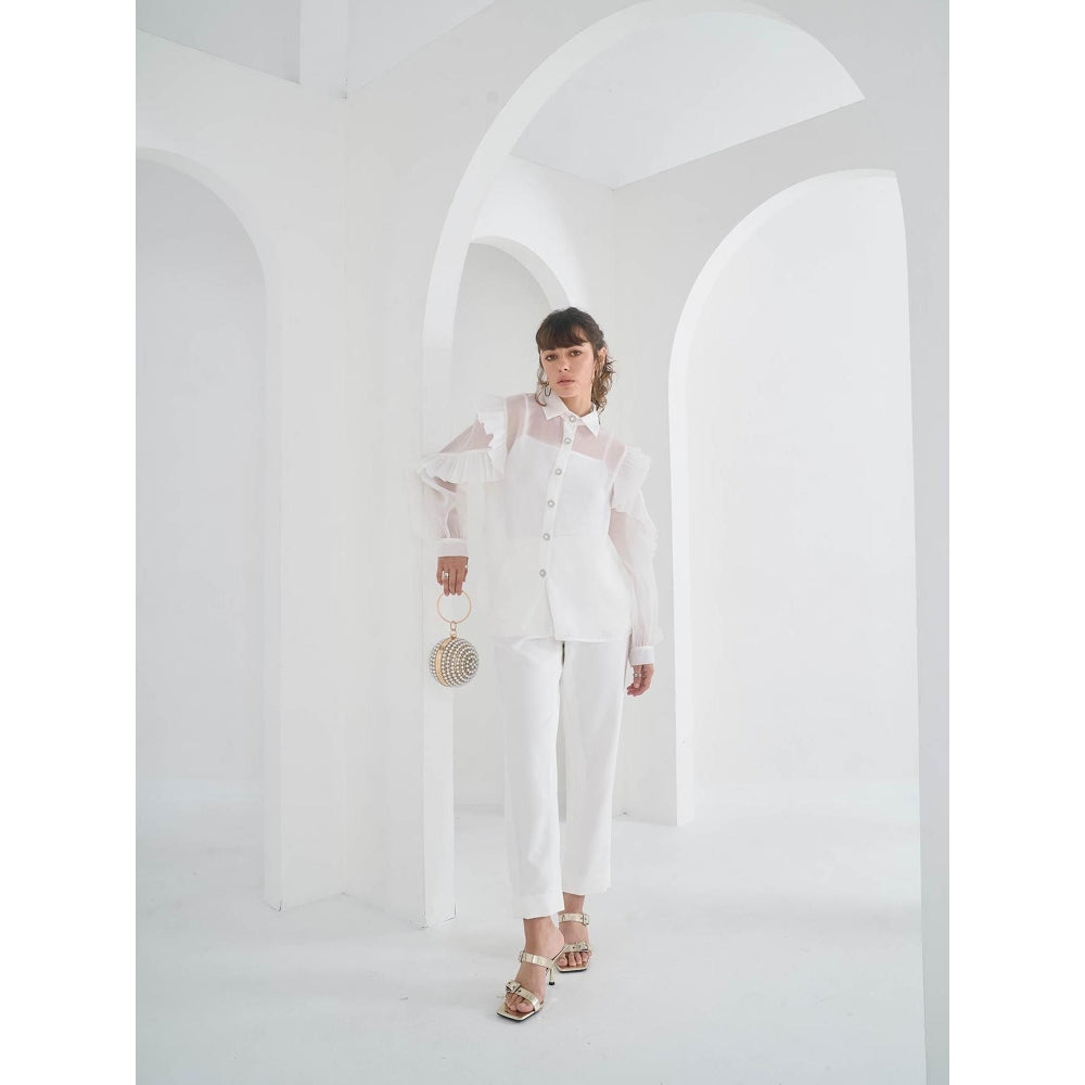 Pleats by Aruni White Matie Shirt