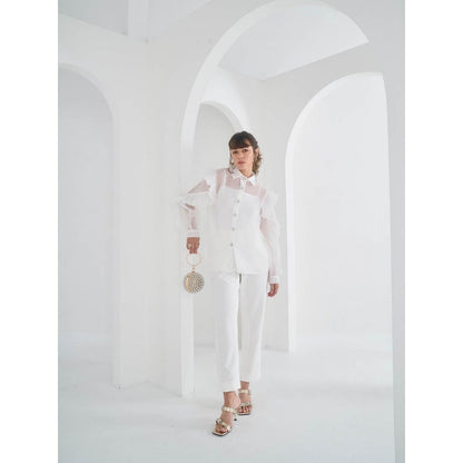 Pleats by Aruni White Matie Shirt