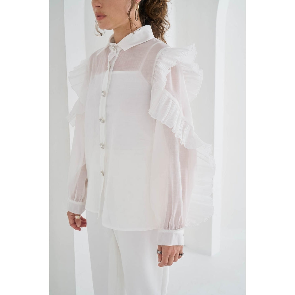 Pleats by Aruni White Matie Shirt