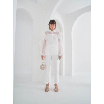 Pleats by Aruni White Matie Shirt
