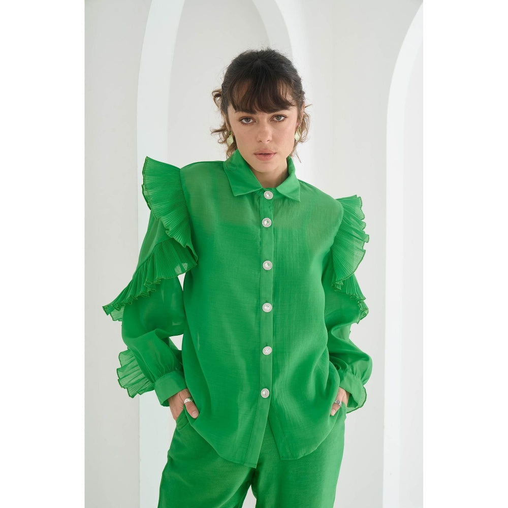 Pleats by Aruni Green Matie Shirt