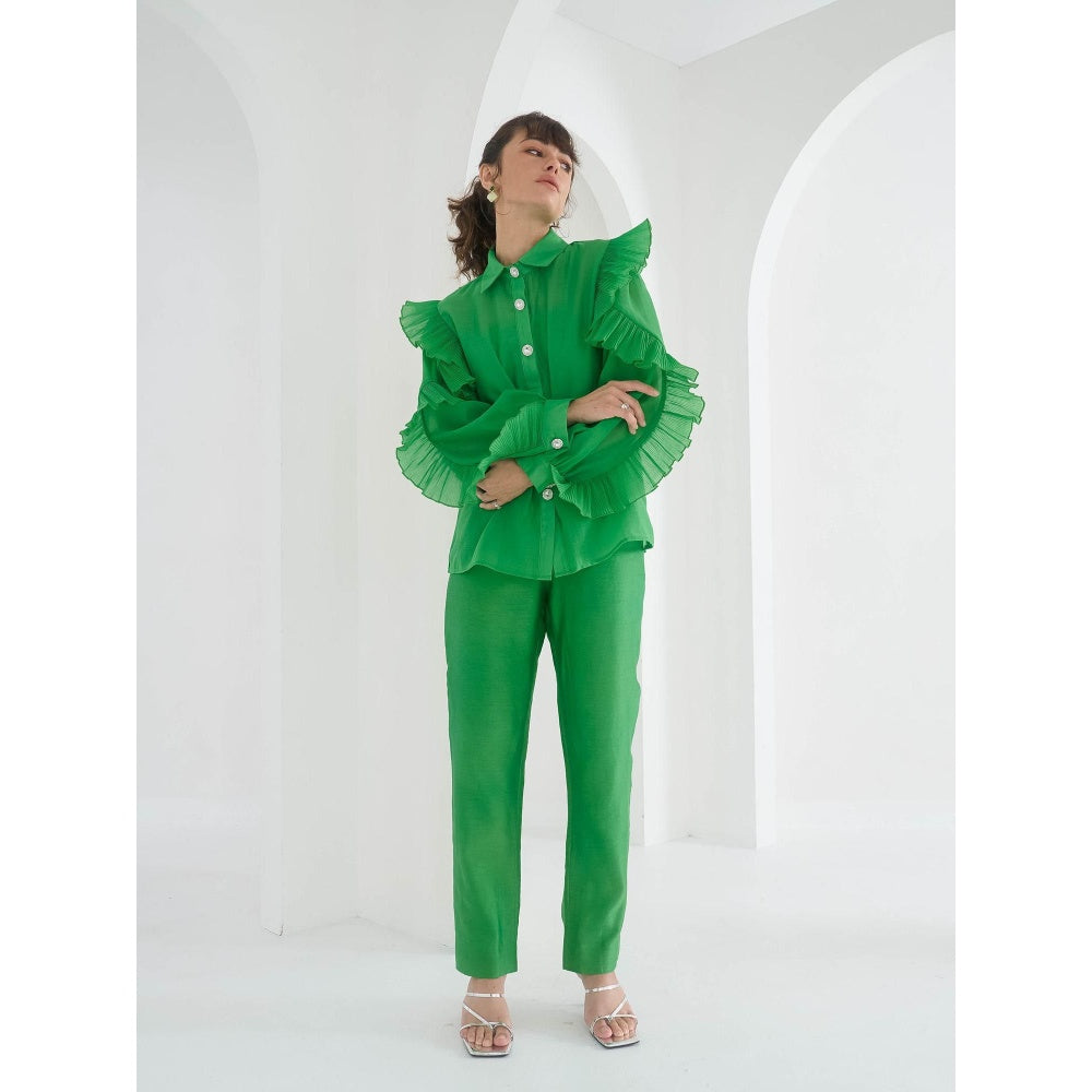 Pleats by Aruni Green Matie Shirt