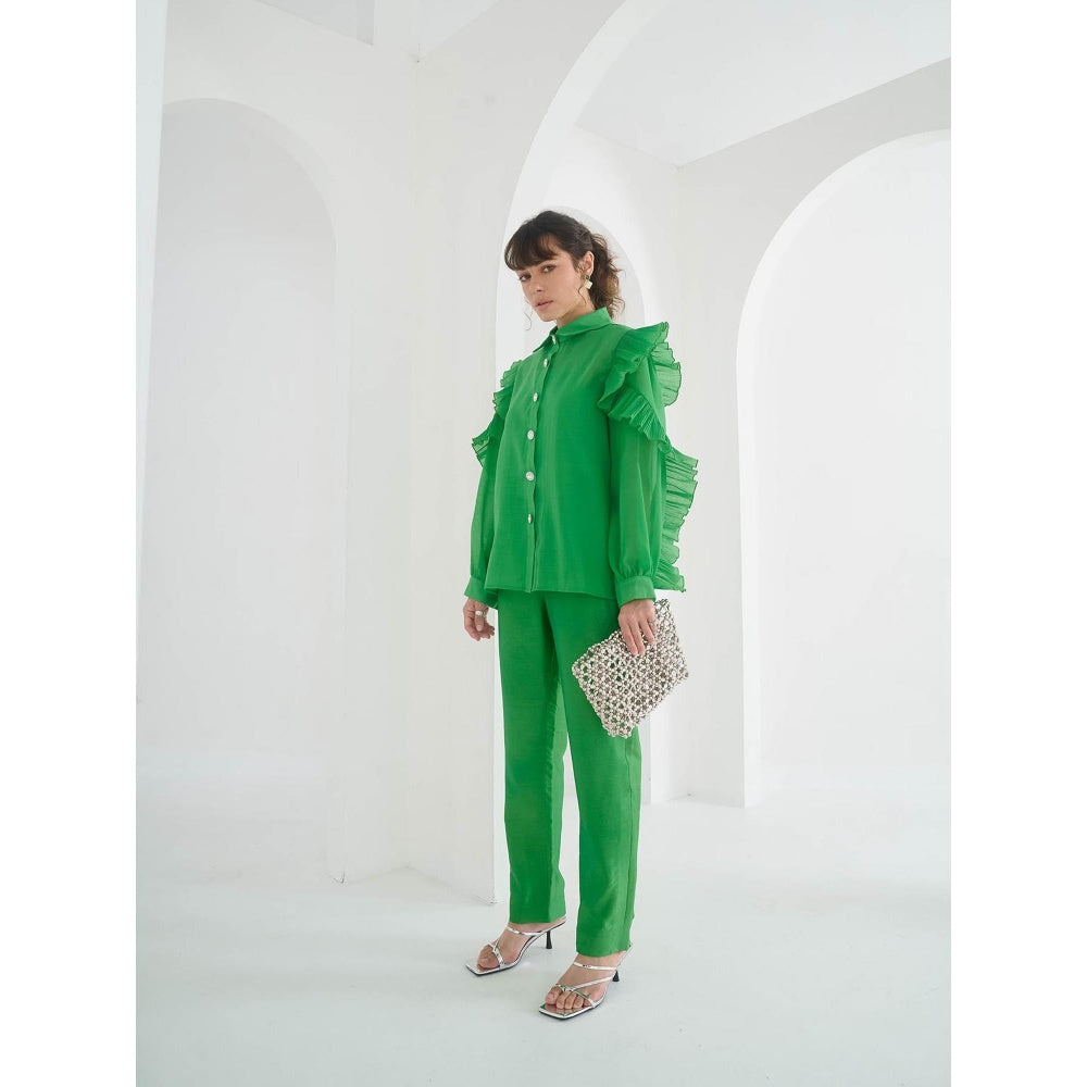 Pleats by Aruni Green Matie Shirt