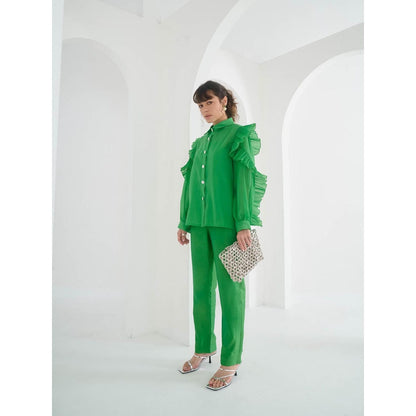 Pleats by Aruni Green Matie Shirt