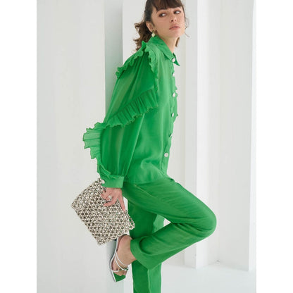 Pleats by Aruni Green Matie Shirt