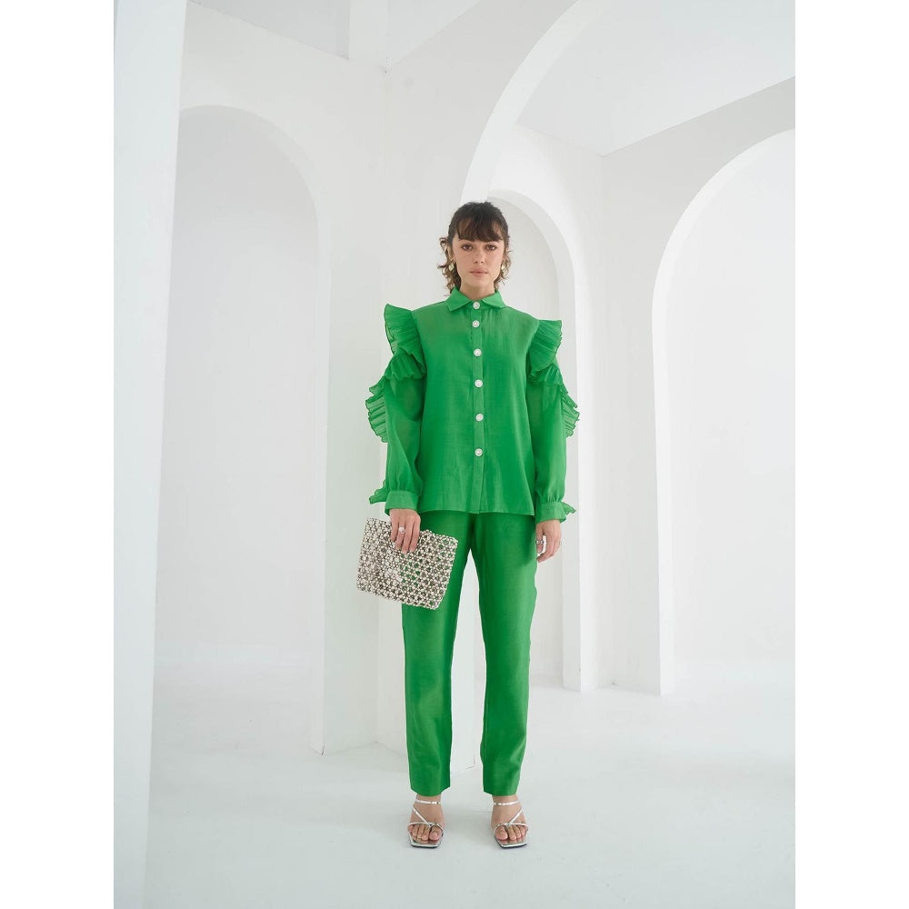 Pleats by Aruni Green Matie Shirt