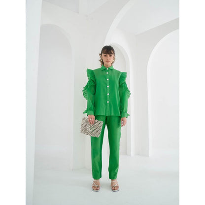 Pleats by Aruni Green Matie Shirt