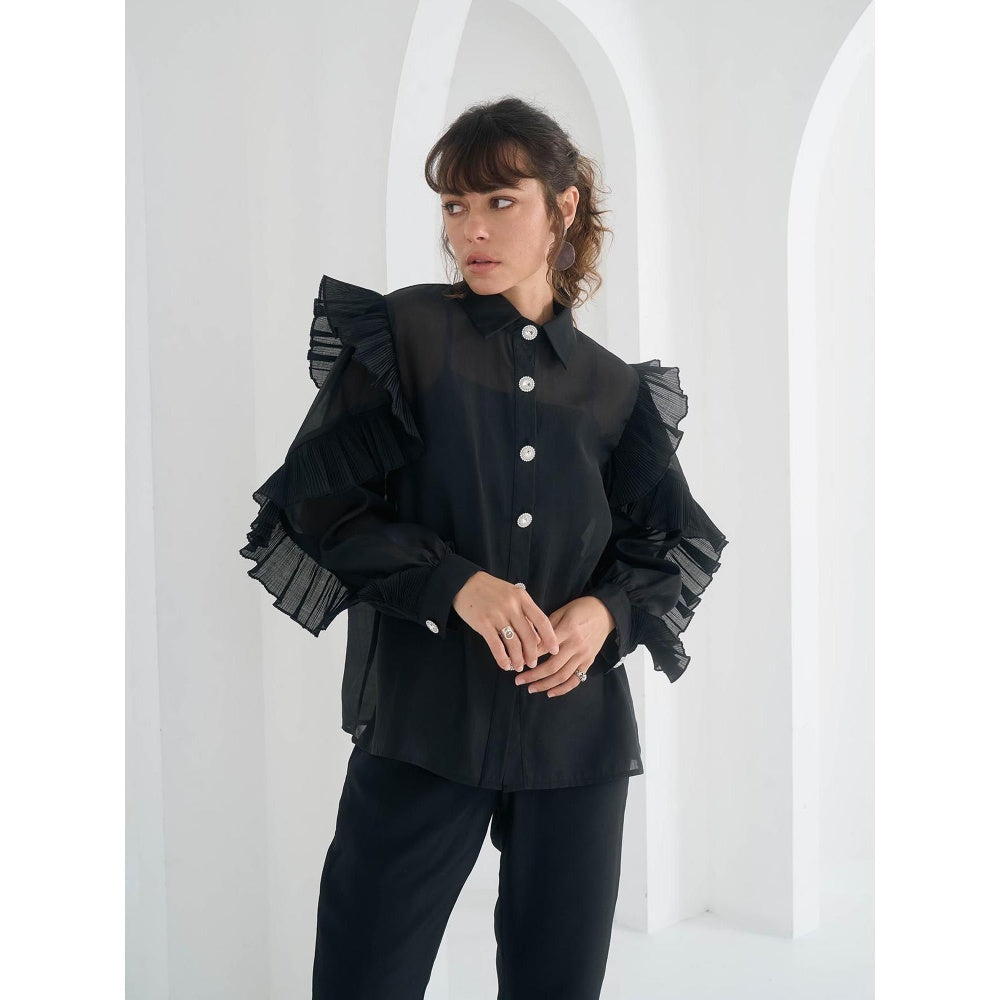 Pleats by Aruni Black Matie Shirt