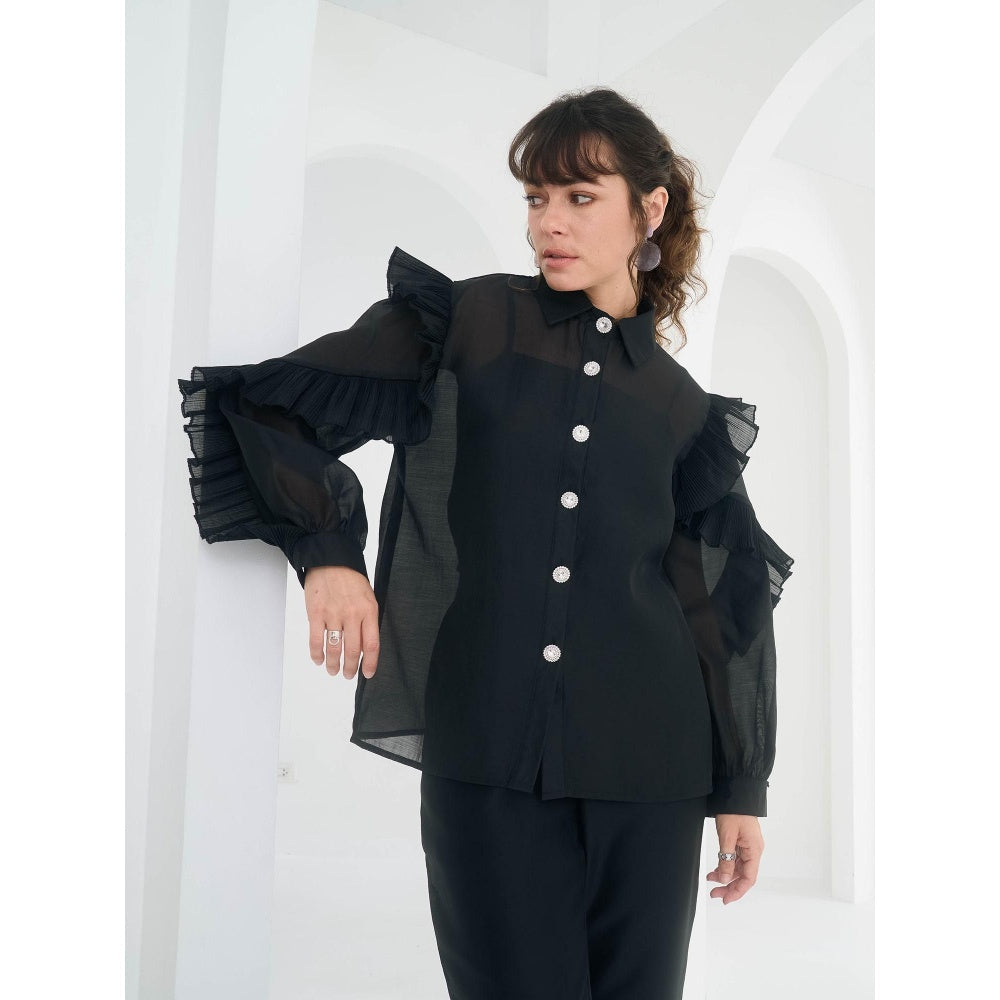 Pleats by Aruni Black Matie Shirt