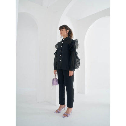 Pleats by Aruni Black Matie Shirt