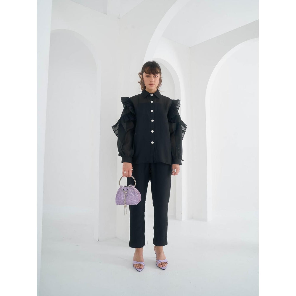 Pleats by Aruni Black Matie Shirt