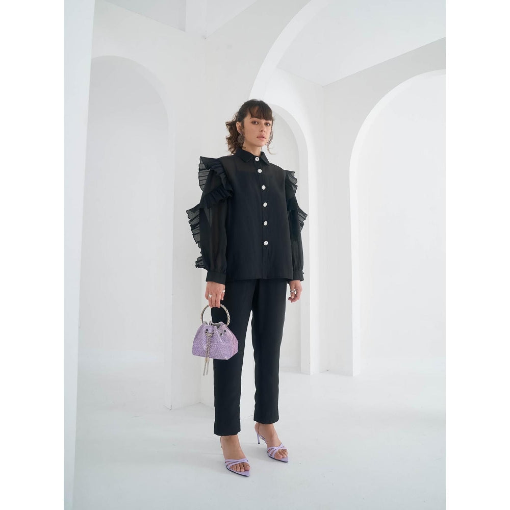 Pleats by Aruni Black Matie Shirt