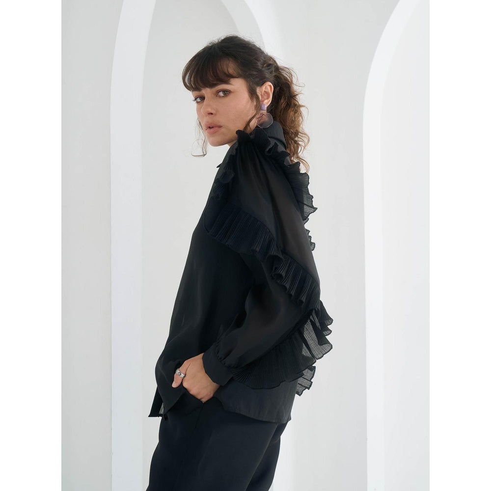 Pleats by Aruni Black Matie Shirt