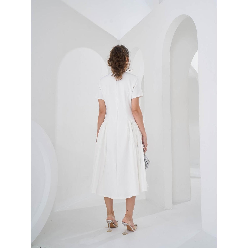 Pleats by Aruni White Monroe Dress