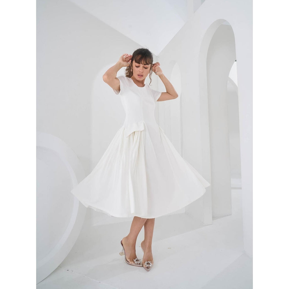 Pleats by Aruni White Monroe Dress