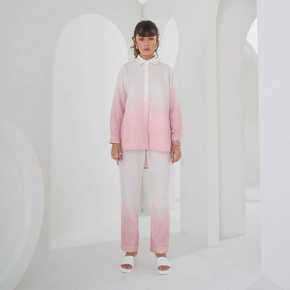 Pleats by Aruni Pink Ombre Crushed Co-Ord (Set of 2)