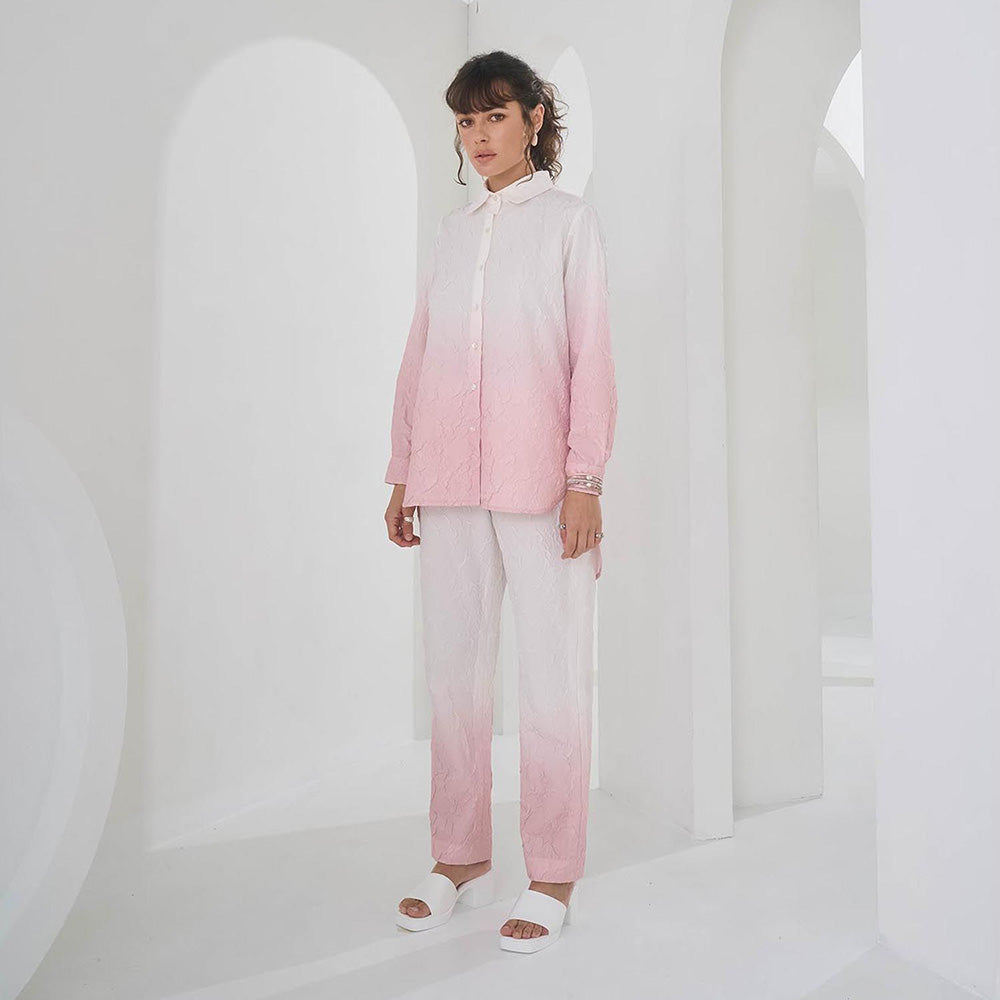 Pleats by Aruni Pink Ombre Crushed Co-Ord (Set of 2)