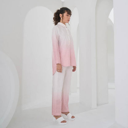 Pleats by Aruni Pink Ombre Crushed Co-Ord (Set of 2)