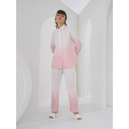 Pleats by Aruni Pink Ombre Crushed Co-Ord (Set of 2)