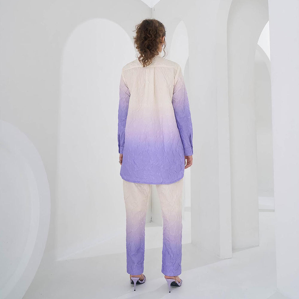 Pleats by Aruni Purple Ombre Crushed Co-Ord (Set of 2)