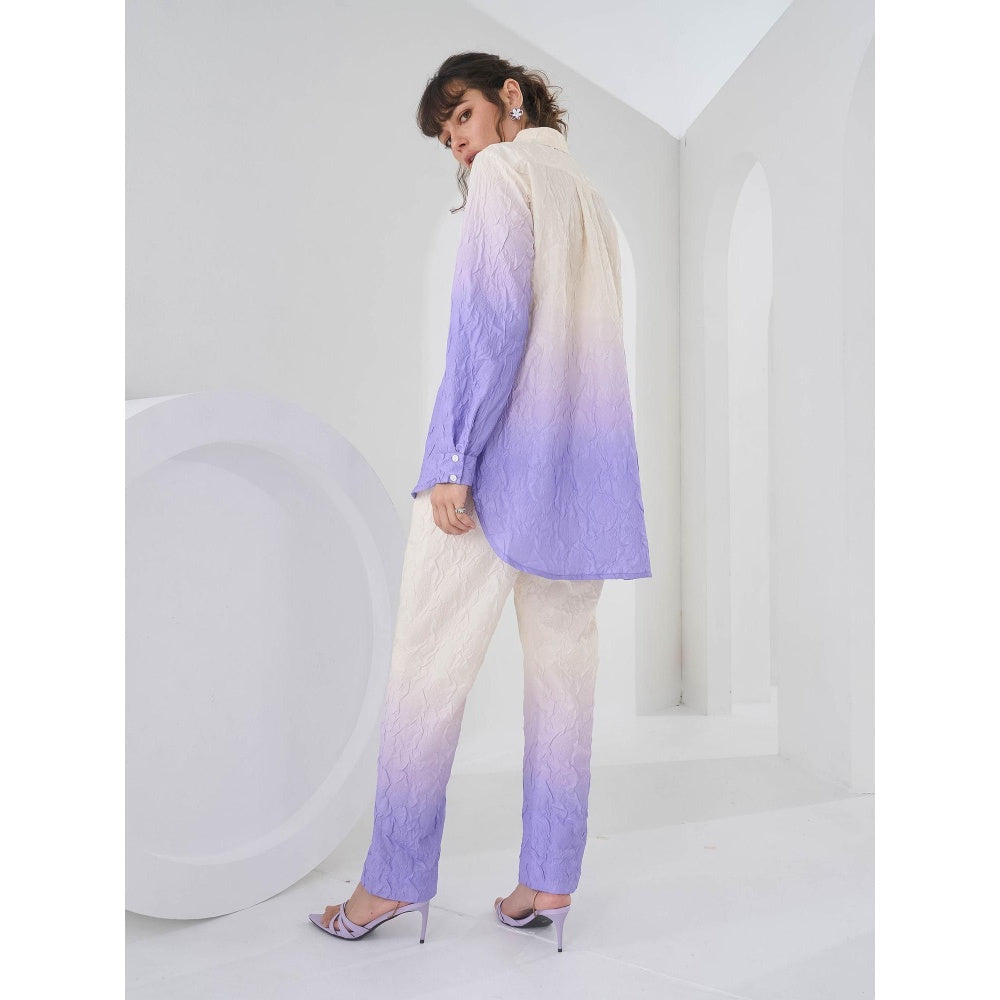 Pleats by Aruni Purple Ombre Crushed Co-Ord (Set of 2)
