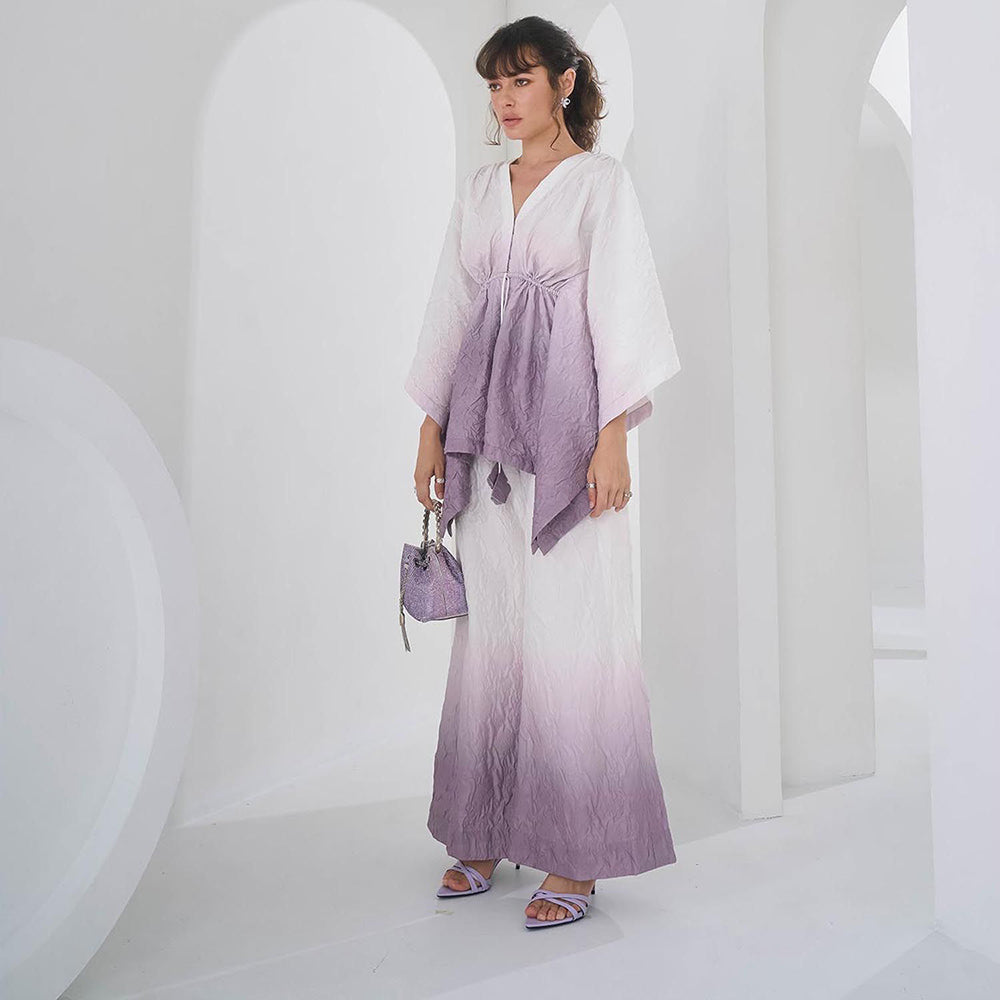 Pleats by Aruni Grey Ombre Crushed Co-Ord (Set of 2)