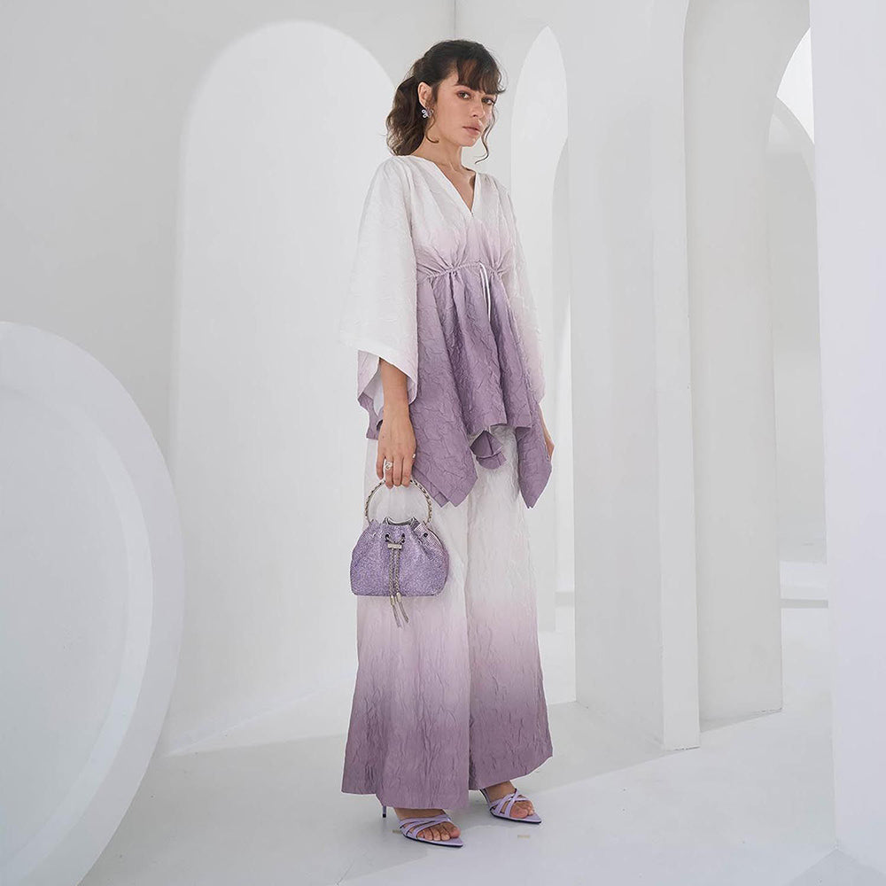 Pleats by Aruni Grey Ombre Crushed Co-Ord (Set of 2)