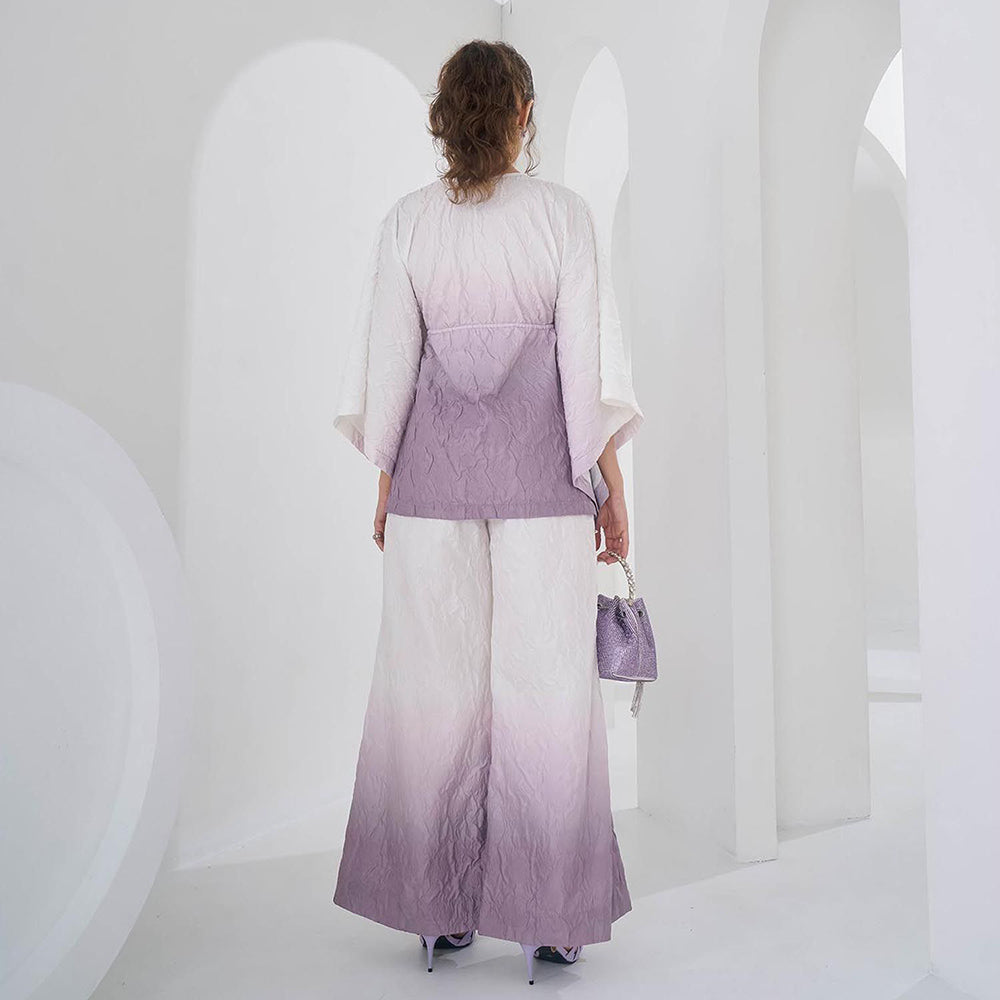 Pleats by Aruni Grey Ombre Crushed Co-Ord (Set of 2)