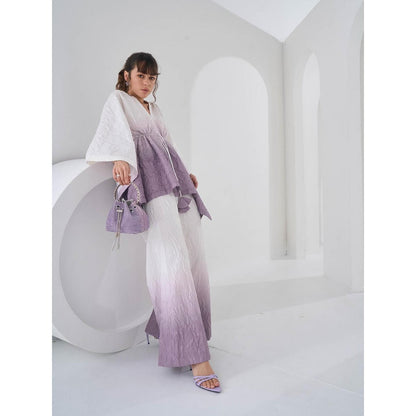 Pleats by Aruni Grey Ombre Crushed Co-Ord (Set of 2)